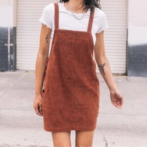 Volcom Corduroy rust colored overall dress